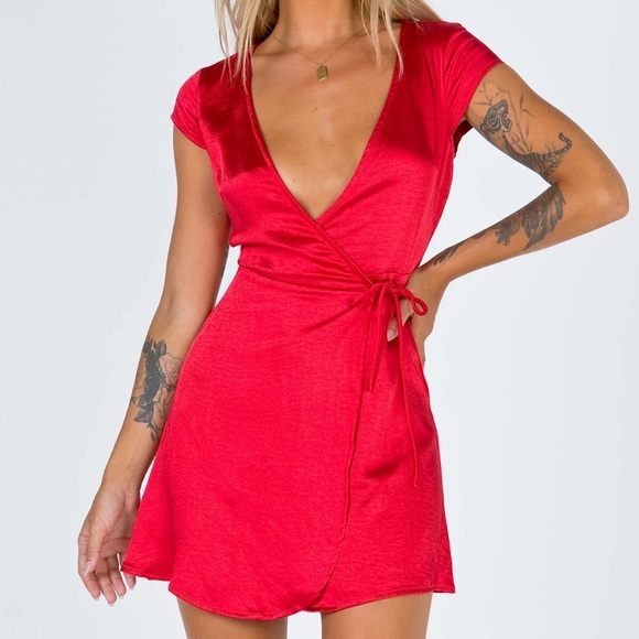 Princess Polly Emily Mini Red Dress - Picture 1 of 7